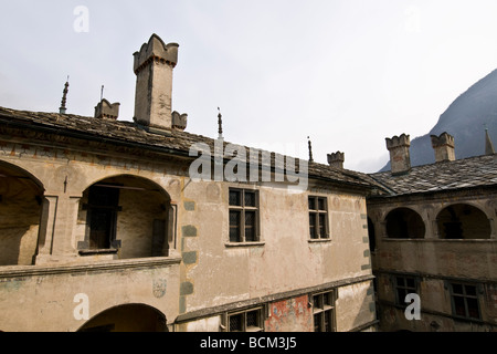 Schloss Issogne Aosta Italien Stockfoto