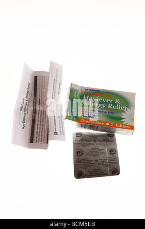 Anti-Histamin für Allergie und Insekt beißt Tabletten Stockfoto