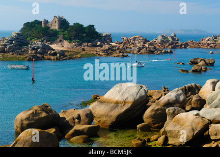 Granit Küste von Ploumanach, nördlich von Bretagne Stockfoto