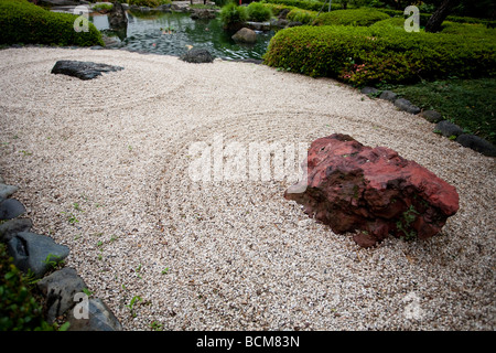 Zen-Stein und Sand Garten in Tokio japan Stockfoto