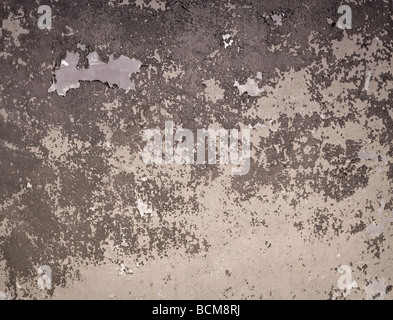 Verfallene konkrete bemalte alte Wand Hintergrund braun Stockfoto