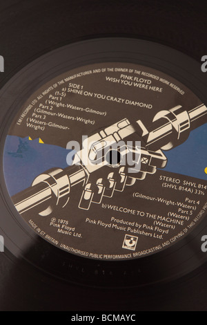 Pink Floyd Rock Gruppe Band LP Schallplatte genannt Wish You Were Here von 1975 Stockfoto