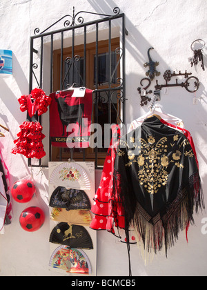 Typische spanische Elemente in Frigiliana, eines der schönsten "weißen" Dörfer des Gebiets Südspanien Andalusien Stockfoto