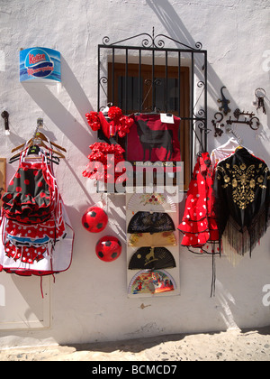 Typische spanische Elemente in Frigiliana, eines der schönsten "weißen" Dörfer des Gebiets Südspanien Andalusien Stockfoto