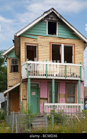 Verlassenes Haus in Detroit Stockfoto