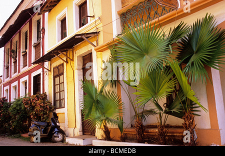 Kolonialarchitektur Panjim Panaji Goa Indien Stockfoto