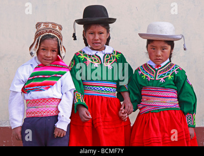Kinder in einem Kindergarten in Juli, Puno, Peru Stockfoto