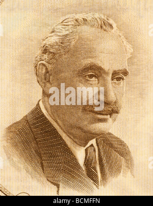 Georgi Dimitrov auf 50 Lev 1951 Banknote aus Bulgarien Stockfoto