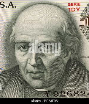 Miguel Hidalgo y Costilla auf 10 Pesos 1975 Banknote aus Mexiko Stockfoto