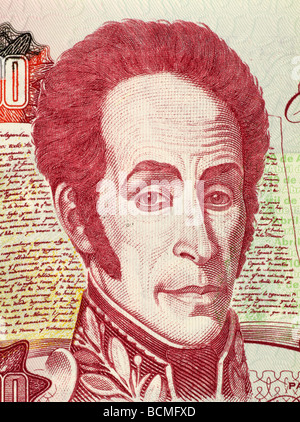 Simon Bolivar auf 1000 Bolivares 1998 Banknote aus Venezuela Stockfoto