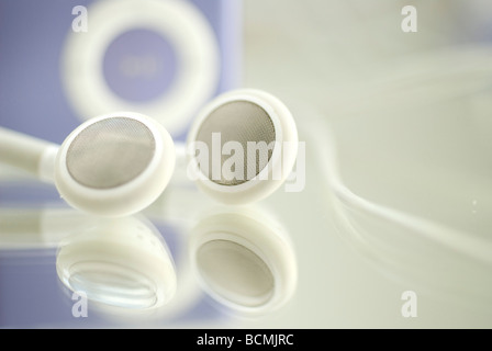 IPod Shuffle und Ohrhörer details Stockfoto