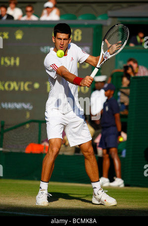 Wimbledon Championships 2009, Novak Djokovic SRB in Aktion Stockfoto