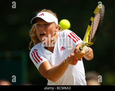 Wimbledon Championships 2009, Caroline Wozniacki DEN in Aktion Stockfoto