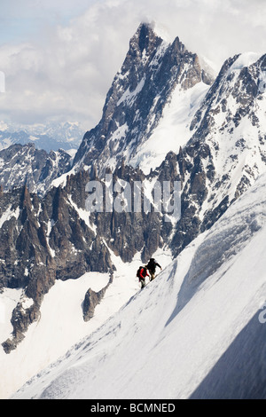 Bergsteiger, Mont-Blanc-Massiv, Alpen Stockfoto