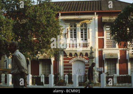Kolonialarchitektur Panjim Goa Indien Stockfoto