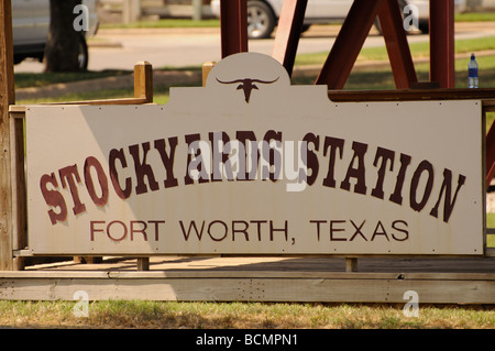 Stockyards Zeichen, Fort Worth, Texas, USA Stockfoto