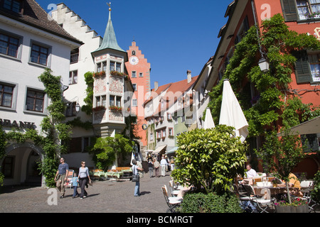 Meersburg Baden-Württemberg Deutschland EU Baren Hotel auf Kirchstrasse im Pilgrimstein obere Teil der mittelalterlichen Stadt Stockfoto