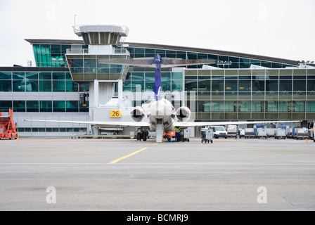 Terminal 2 von Helsinki-Vantaa Flughafen Airside. Stockfoto