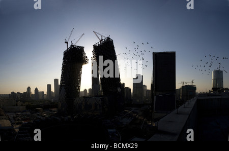 Das neue Bürogebäude für CCTV befindet sich im Aufbau in Peking, China Stockfoto