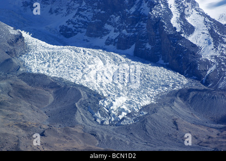 Große Gletscher auf dem Schneeberg Tashkurgan Tajik autonome Grafschaft Kashgar Präfektur Xinjiang Uyghur autonome Region China Stockfoto