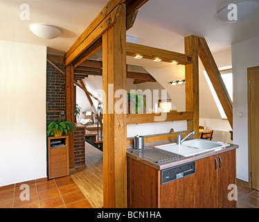 Küche im Loft-Wohnung Stockfoto