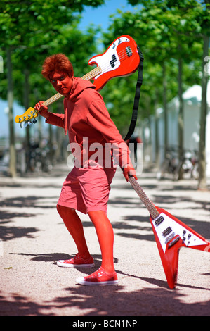 Naota Nandaba FLCL Anime Manga Charakter Japan-Tag Düsseldorf rotes Gesicht Porträt cosplay Stockfoto