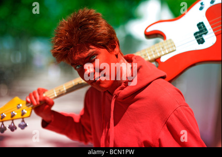 Naota Nandaba FLCL Anime Manga Charakter Japan-Tag Düsseldorf rotes Gesicht Porträt cosplay Stockfoto