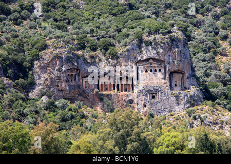 Lykischen Rock Tombs Dalyan Türkei Stockfoto