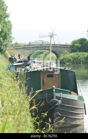 Schmale Boote auf der Lancaster Canal an Glasson Dock, Lancaster Stockfoto