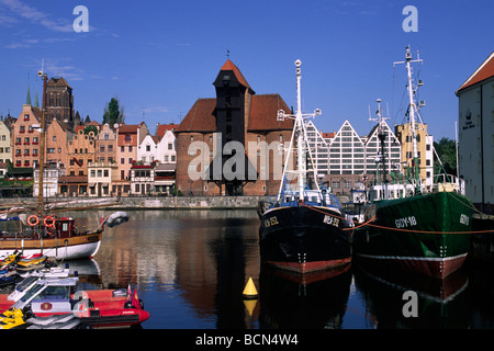 Polen, Danzig, Motlawa-Kanal, Kran Stockfoto