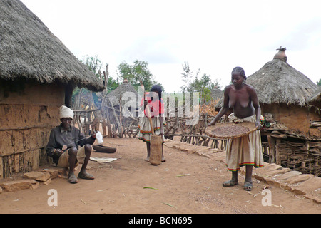 Äthiopien-Omo-Tal-Konso-Menschen Stockfoto