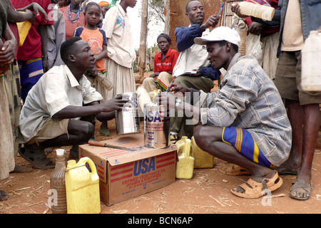 Äthiopien-Omo Tal Konso Menschen humanitäre Hilfe aus den usa Stockfoto