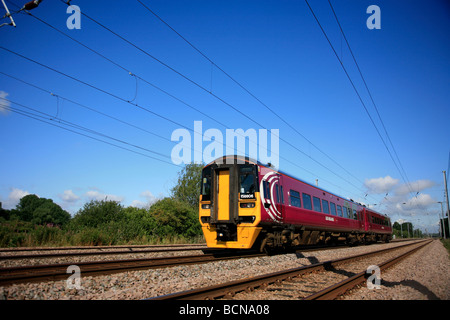 158806 East Midlands Züge Einheit High-Speed Diesel Zug East Coast Main Line Eisenbahn Peterborough Cambridgeshire England UK Stockfoto