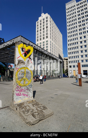 Berlin Deutschland Abschnitt der Berliner Mauer am Potsdamer Platz Stockfoto