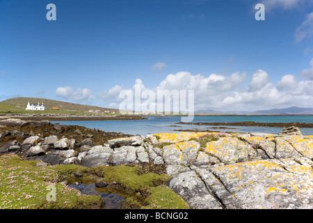 Blick auf Borve auf den Hebriden Insel Berneray, Schottland Stockfoto