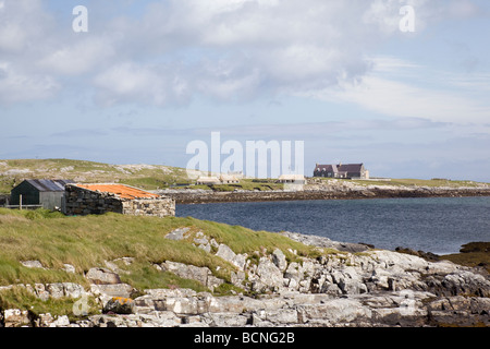 Blick auf Baile auf der Insel Berneray Stockfoto