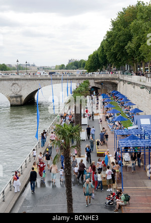 Paris Plage 2009, künstlich angelegten Strand am Fluss Seine Stockfoto