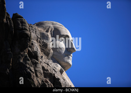 George Washington wie am Mount Rushmore National Memorial in den Black Hills, South Dakota gemeißelt. Stockfoto