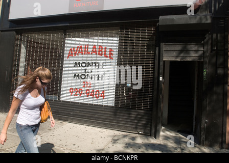 Laden zu vermieten auf eine Kurzzeitmiete im Stadtteil Chelsea in New York am Freitag, 10. Juli 2009 Richard B Levine Stockfoto