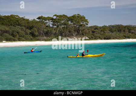 Kajaks grün Patch Strand Booderee National Park Jervis Bay Territory Australien Stockfoto