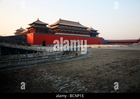 Meridian Gate und Golden Water Bridge, Verbotene Stadt, Peking, China Stockfoto