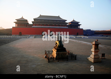 Meridian Gate und Golden Water Bridge, Verbotene Stadt, Peking, China Stockfoto