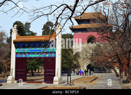 Der Eingang zum Changling der Ming-Gräber in Peking, China Stockfoto