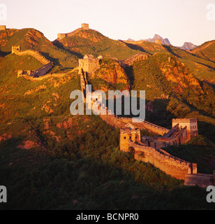 Jinshanling Great Wall im Sonnenuntergang, Provinz Hebei, China Stockfoto