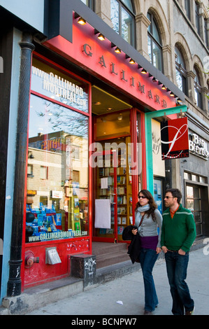 Französische Sprache Buchhandlung Gallimard am Boulevard saint Laurent Montreal Kanada Stockfoto