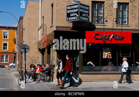 Café am Boulevard Saint Laurent Montreal Quebec Kanada Stockfoto