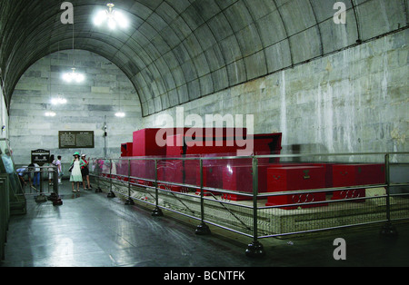 Der Sarkophag in der unterirdischen Palast Dingling von Ming-Gräber in Peking, China Stockfoto