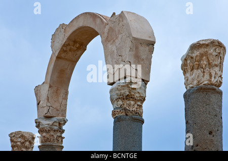 Libyen archäologische Stätte von Sabratha der römischen Basilika Stockfoto