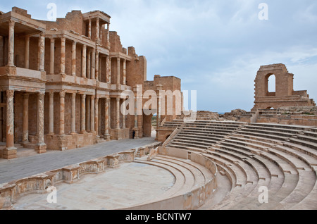Libyen archäologische Stätte von Sabratha das römische Theater Stockfoto