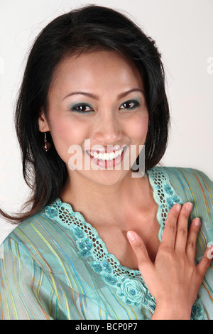 Malay mit Handbewegung willkommen Stockfoto